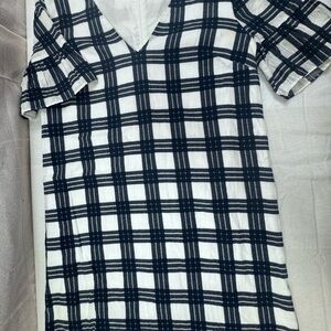 Madewell blue and white plaid shift dress